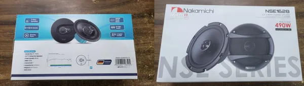 Sky_Blue_And_Red_Nakamichi_Nse1628_6.5-Inch_2-Way_Coaxial_And_Rock_Trox_Clang_6.5_Inch_3-Way_Car_Speaker_Pack_Of_2
