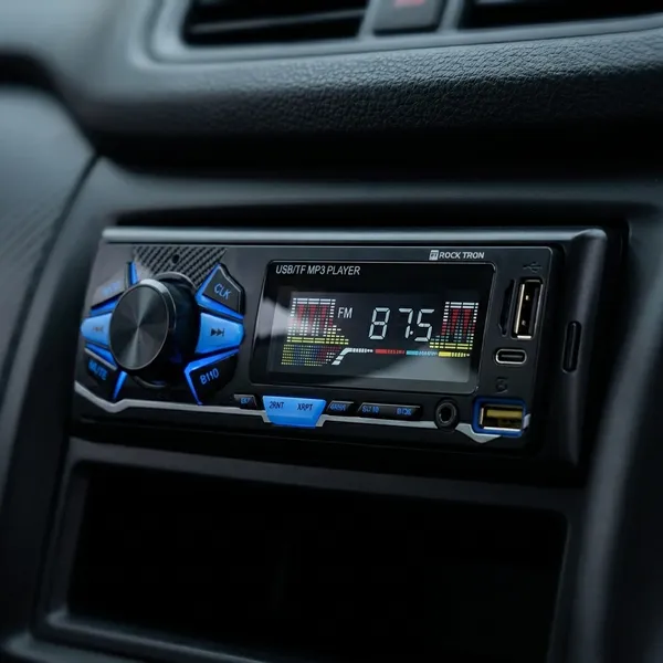 White_And_Sky_Blue_Rock_Tron_Shorty_2_Rt-7201_Car_Mp3_Player_With_Type-C_Charging_Port