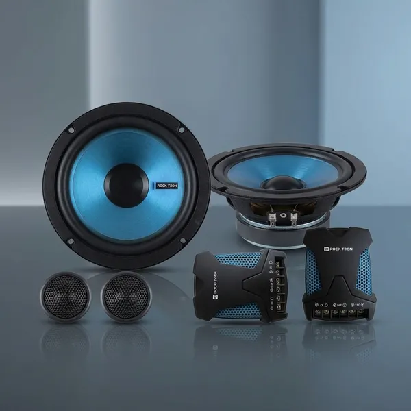 White_And_Sky_Blue_Rock_Tron_Rt-7301_Thrive_6.5_Inch_Component_Car_Speaker_System_-_60W_Rms,_600W_Peak_Power