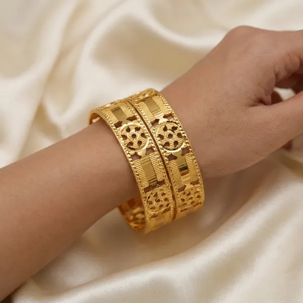 Traditional_Gold_Plated_Designer_Kada_Bangle_Set_For_Women