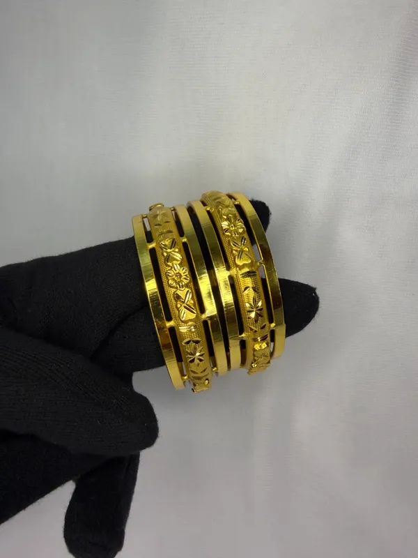 Set_of_2_Gold_Plated_with_Engraved_Floral_Design_Bangles__For_Women