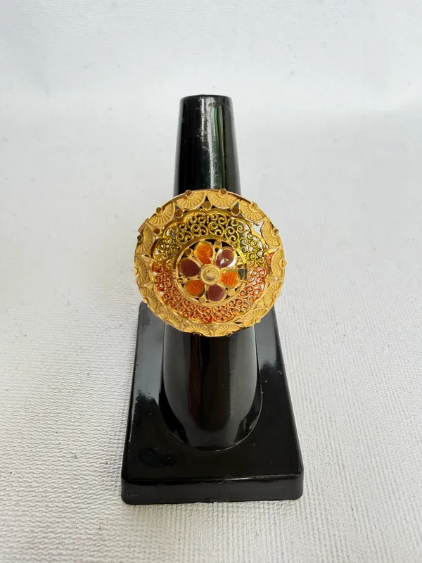 Floral_Meenakari_Ethnic_Design_Traditional__Gold_Toned_Adjustable_Ring__For_Women