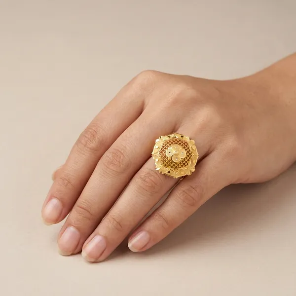Traditional_Gold_Toned_Filigree_Adjustable_Ring_For_Women