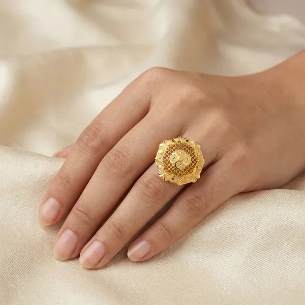 Traditional_Gold_Toned_Filigree_Adjustable_Ring_For_Women