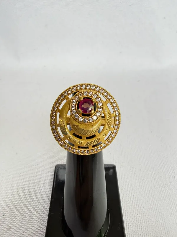 Traditional_Gold_Plated_with_Ruby_Stone_and_Crystal_Detailing_Circular_Ring_For_Women