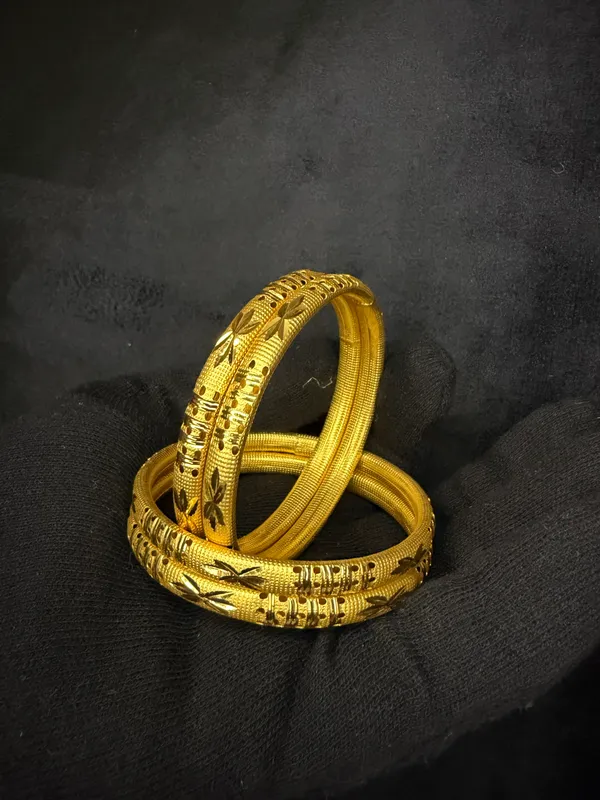 Golden_Ethnic_Designer_Bangles_Set_of_2_For_Women