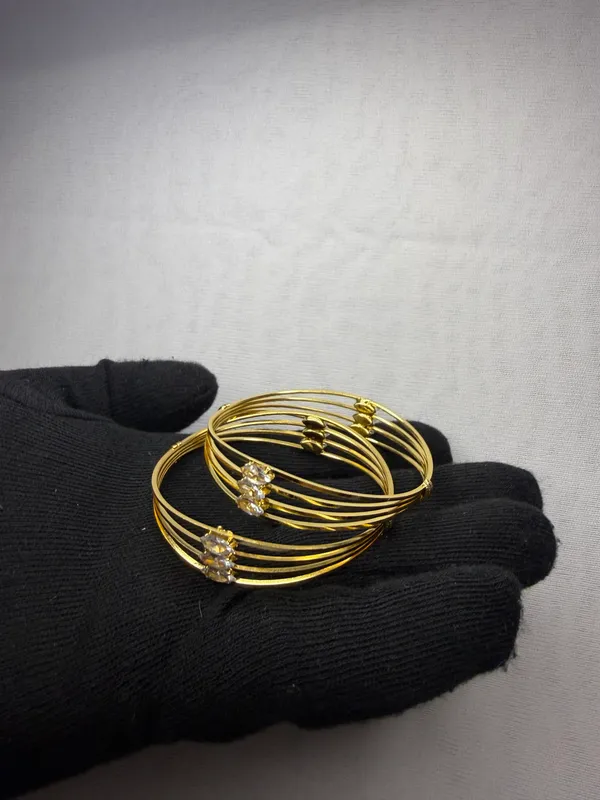 Gold_Plated_with_Crystal_Accents_Multi_Strand_Bangle_Set__For_Women