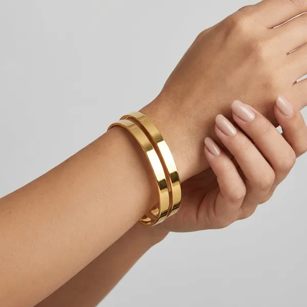 Gold_Toned_Metal_Cuff_Bracelet_Set_For_Women