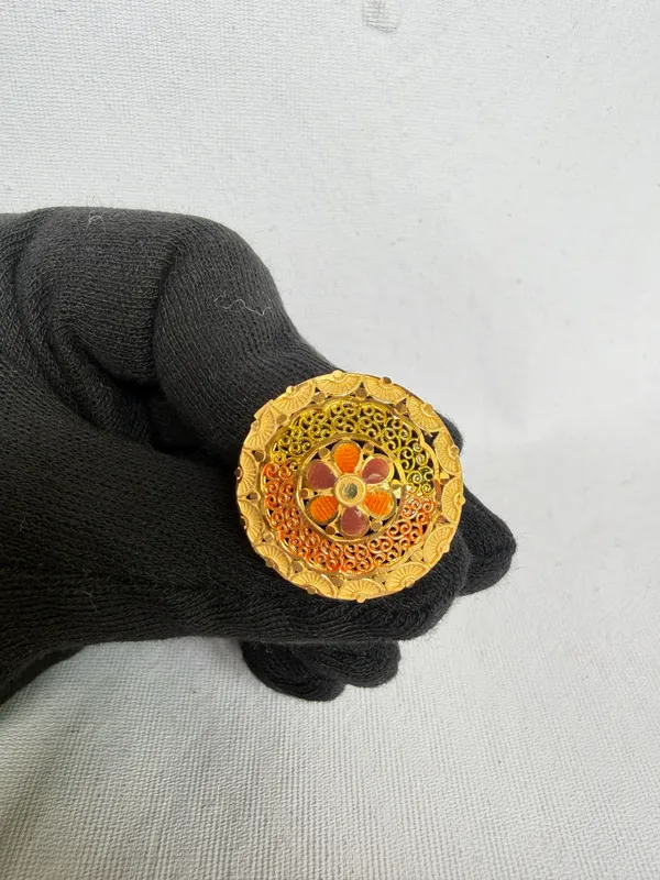 Floral_Meenakari_Ethnic_Design_Traditional__Gold_Toned_Adjustable_Ring__For_Women