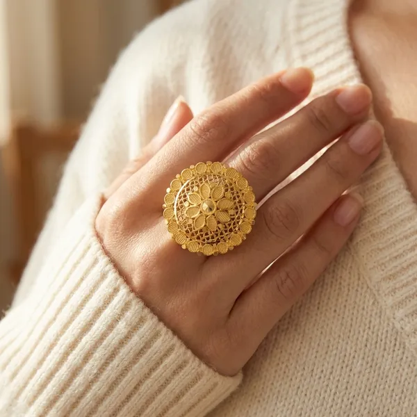 Traditional_Gold_Toned_Filigree_Adjustable_Ring_For_Women