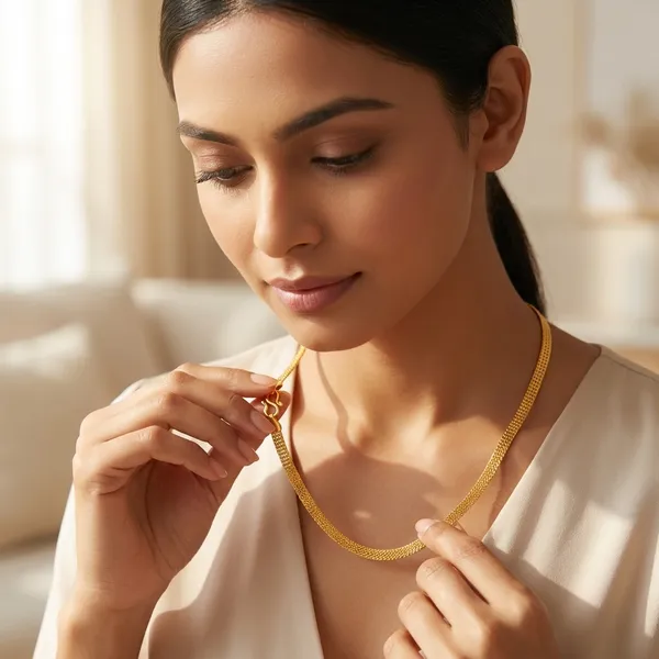 Gold_Toned_Flat_Snake_with_Lobster_Clasp_Chain_Necklace_For_Women
