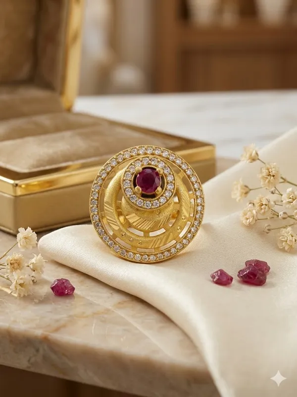 Traditional_Gold_Plated_with_Ruby_Stone_and_Crystal_Detailing_Circular_Ring_For_Women