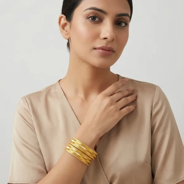 Gold_Plated_Spiral_Bangles_Set_For_Women