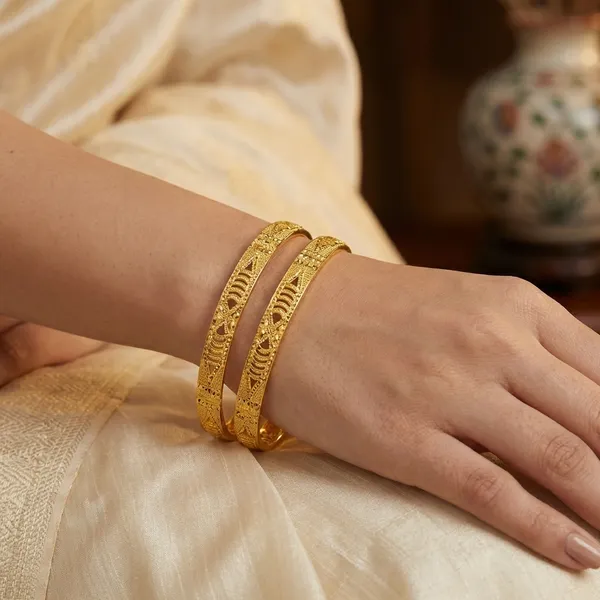 Gold_Plated_Designer_Bangles_Set_of_2_For_Women
