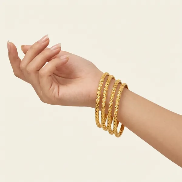 Gold_Toned_Textured_Bangles_For_Women