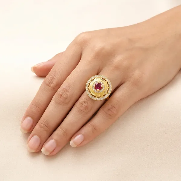 Gold_Plated_Ring_with_Pink_Ruby_Stone_and_Sparkling_Diamonds_For_Women