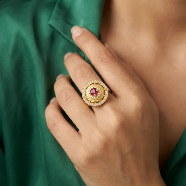 Gold_Plated_Ring_with_Pink_Ruby_Stone_and_Sparkling_Diamonds_For_Women