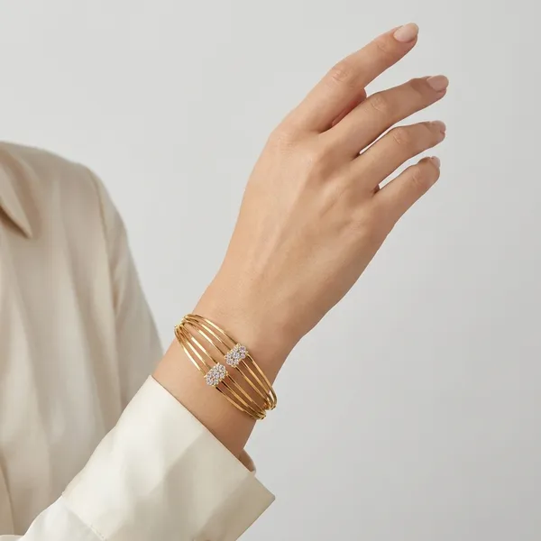 Gold_Plated_with_Crystal_Accents_Multi_Strand_Bangle_Set__For_Women