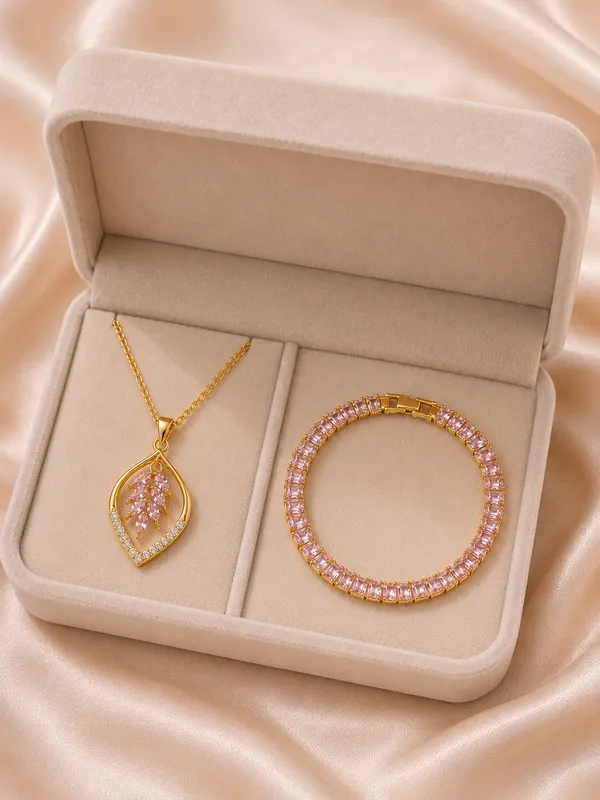 Blush_Bloom_Pink_Crystal_Pendant_&_Tennis_Bracelet_Combo_Set