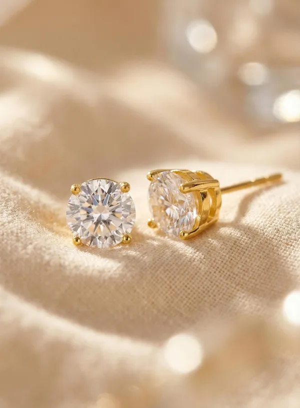 House_Of_Tiara_Classic_Solitaire_Swaroski__Diamond_Stud_Earrings_|_18k_Gold_Plated
