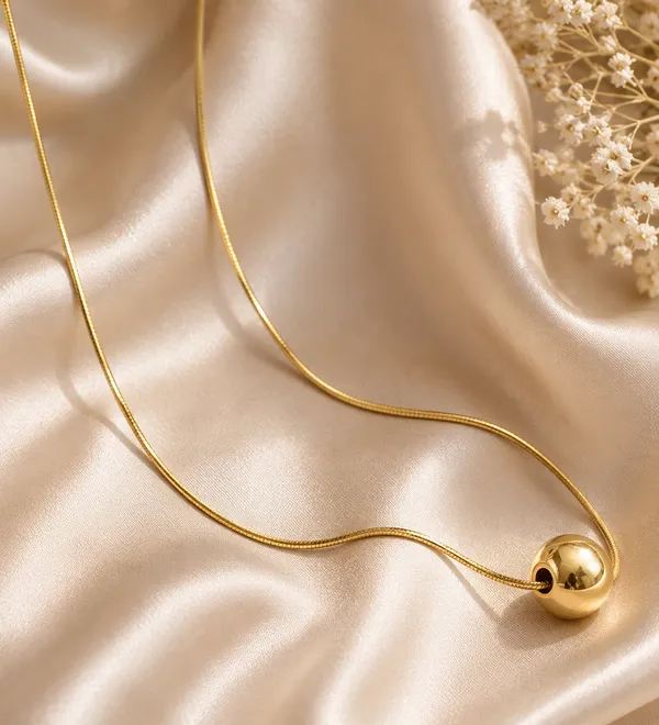 Disigo_Gold_Ball_Pendant_Necklace_&_Matching_Stud_Earrings_Set