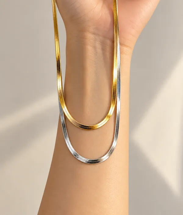 Dual-Tone_Luxe_Herringbone_Chain_Combo_–_Gold_&_Silver