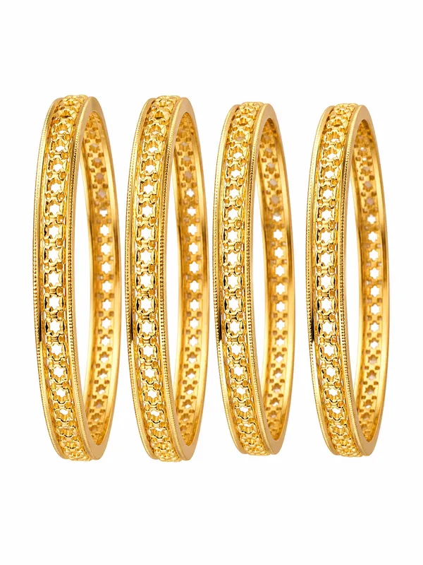 Elegant_Gold_Finish_Floral_Cutwork_Bangles_Set_(Set_of_4)