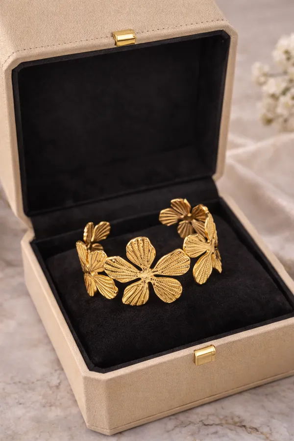 Nail_Cuff_And_Floral_Cuff_Bracelet_For_Women_Pack_Of_2