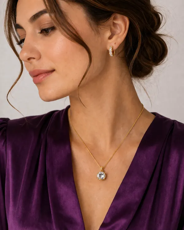 Solitaire_Pendant_&_Pavé_Huggie_Hoop_Set