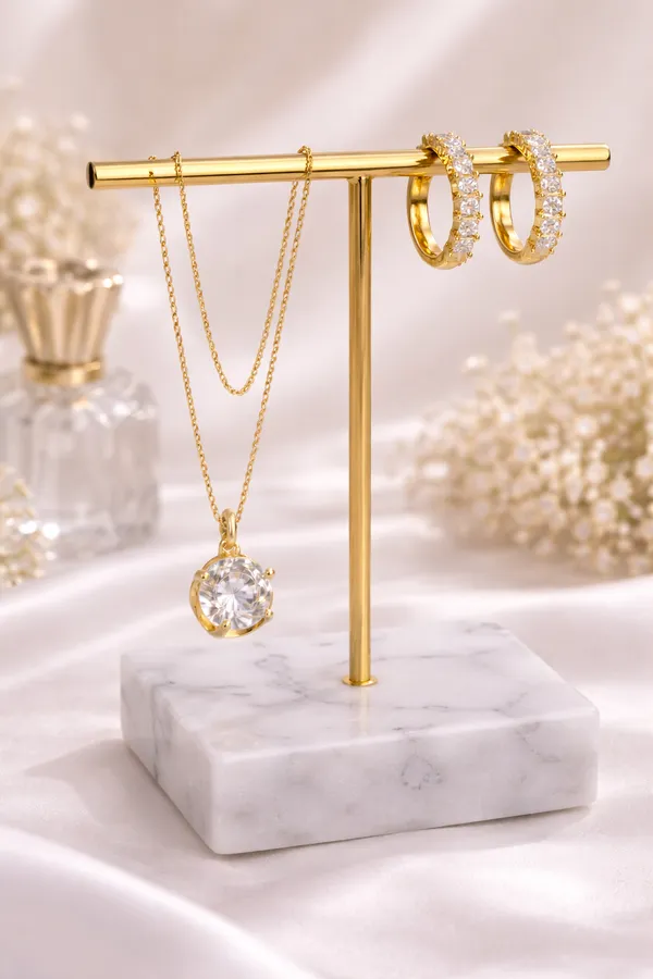 Solitaire_Pendant_&_Pavé_Huggie_Hoop_Set