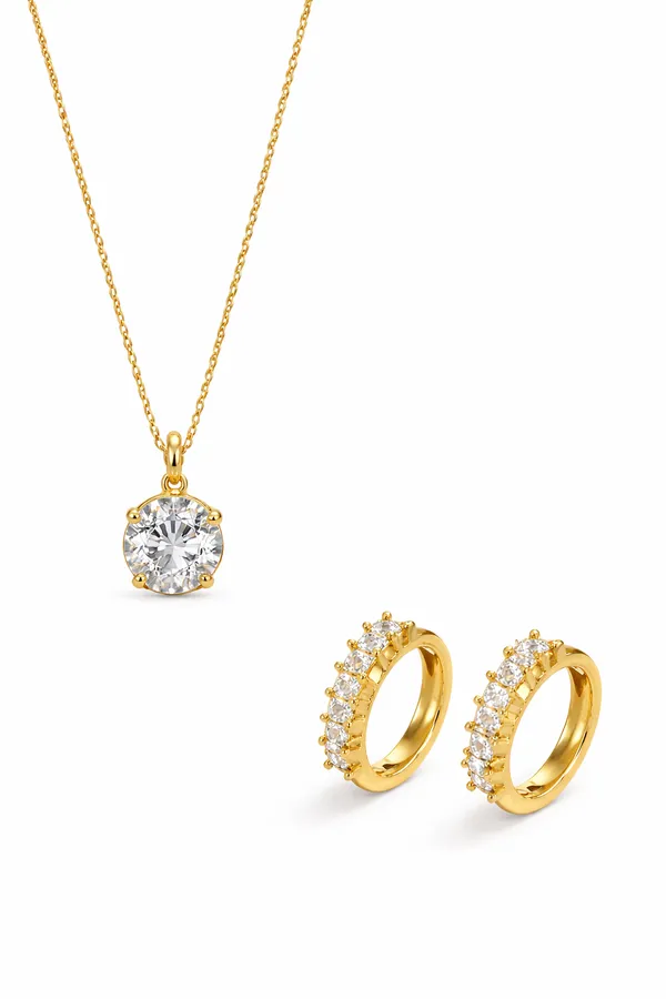 Solitaire_Pendant_&_Pavé_Huggie_Hoop_Set