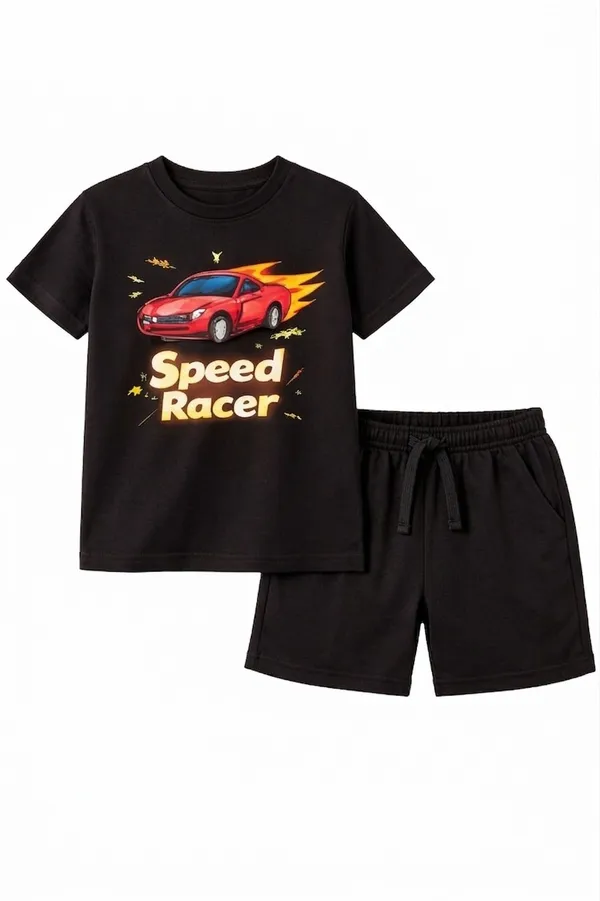 Boys_Black_Speed_Racer_Printed_T-Shirt_And_Shorts_Set