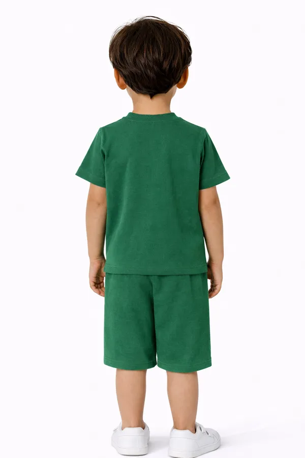 Green_Bunny_Print_Kids_Cotton_T-Shirt_And_Shorts_Set