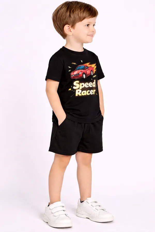 Boys_Black_Speed_Racer_Printed_T-Shirt_And_Shorts_Set