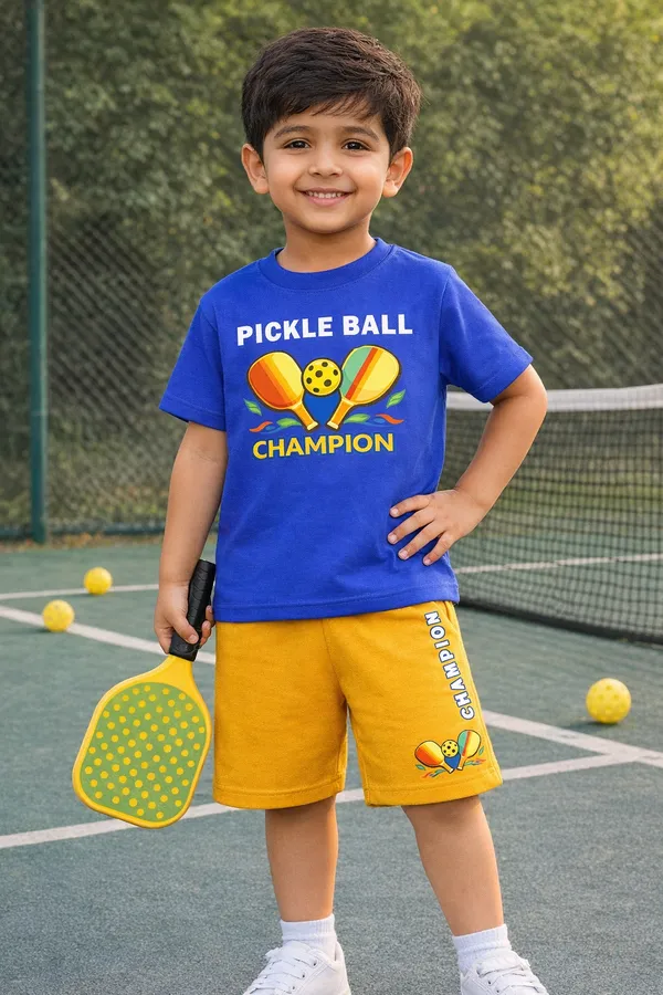 Pickleball_Champion_Kids_Sports_Outfit_-_Blue_T-Shirt_&_Yellow_Shorts_Set