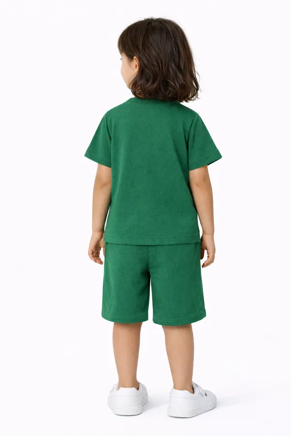 Green_Bunny_Print_Kids_Cotton_T-Shirt_And_Shorts_Set