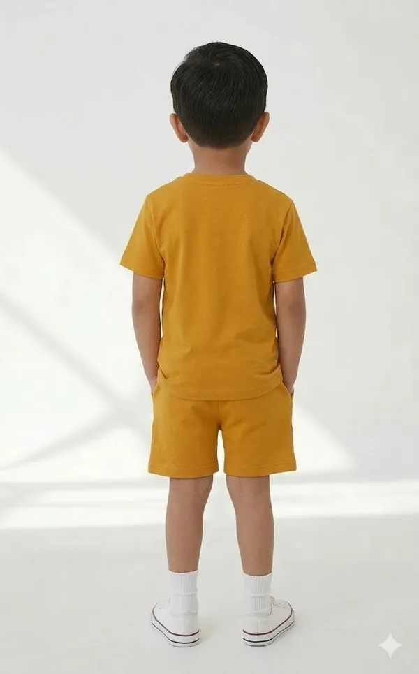 Boys_Yellow_Tiger_Print_T-Shirt_And_Shorts_Set