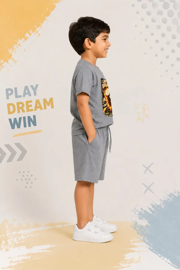 Boys_Grey_'Limit_Break'_Printed_T-Shirt_And_Shorts_Set