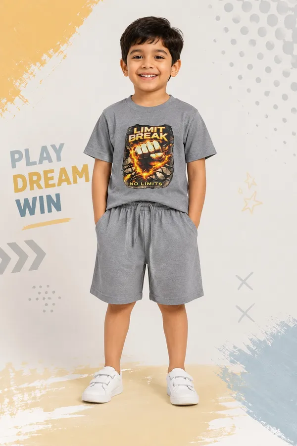 Boys_Grey_'Limit_Break'_Printed_T-Shirt_And_Shorts_Set