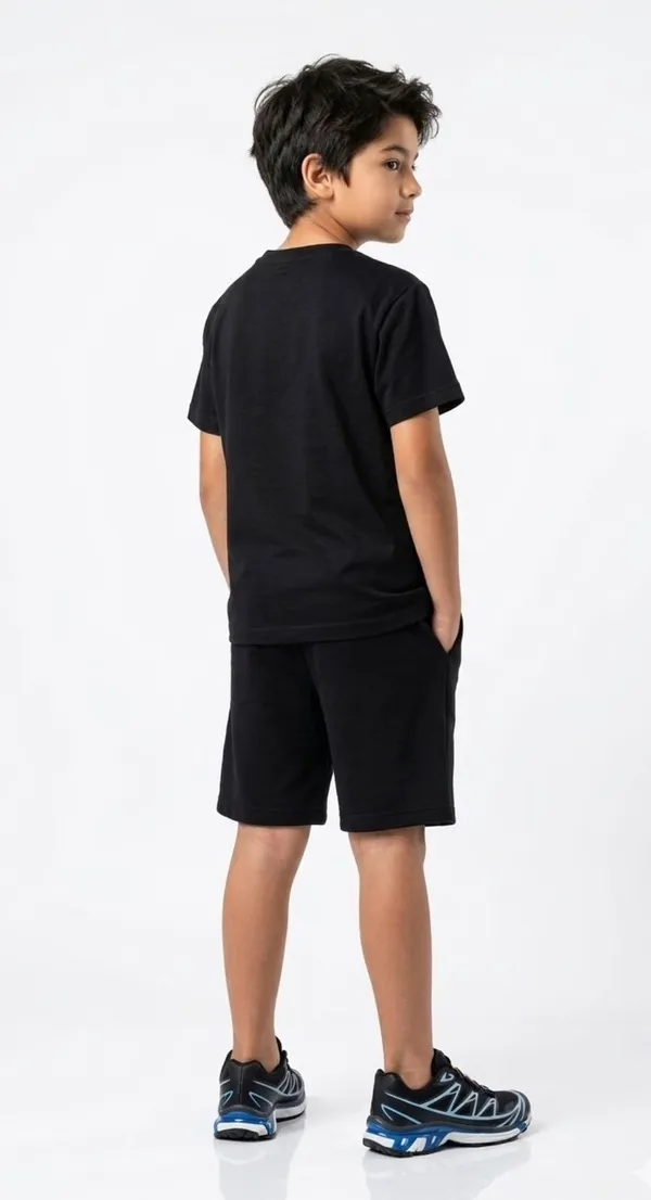 Stay_Sharp_Ninja_Warrior_Black_T-Shirt_And_Shorts_Set_For_Boys