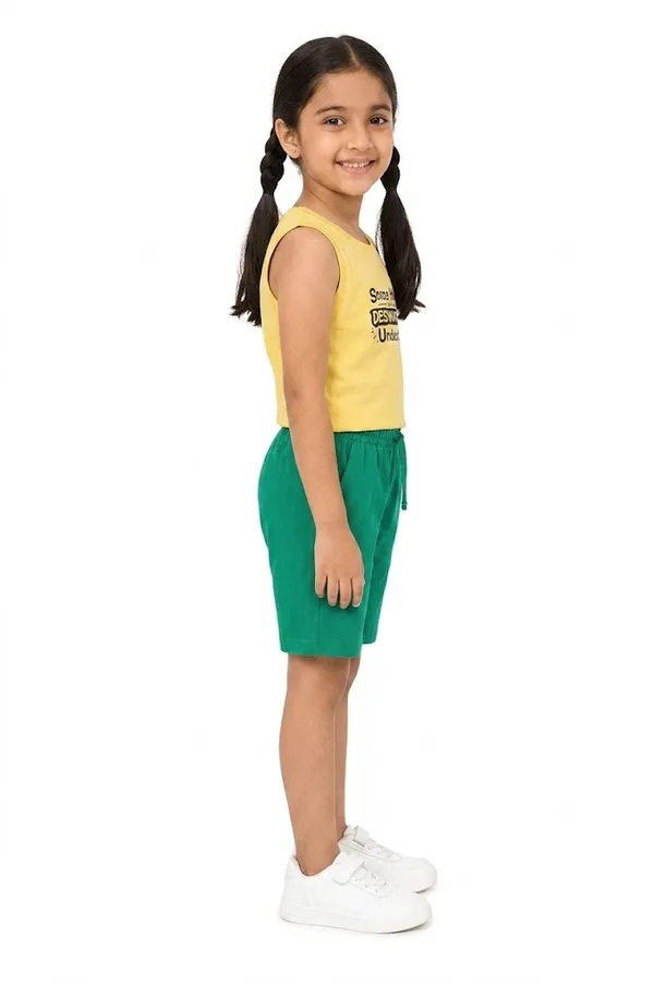 Unisex_Yellow_Sleeveless_Top_&_Green_Shorts_Set_-_Snooze_Mode_Destination_Undecided