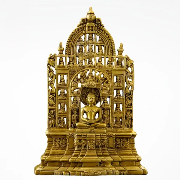 Gold_Brass_Mahavir_Swami_Statue_For_Spiritual_Decor