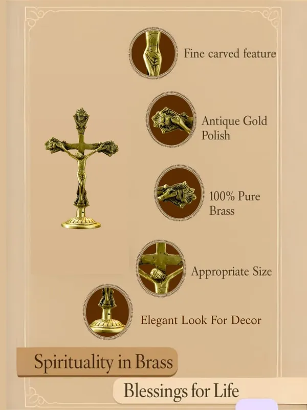 Gold_Brass_Jesus_Cross_Showpiece_For_Spiritual_Decor