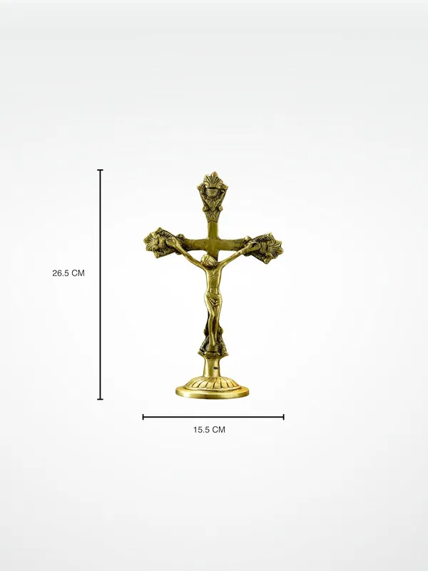 Gold_Brass_Jesus_Cross_Showpiece_For_Spiritual_Decor