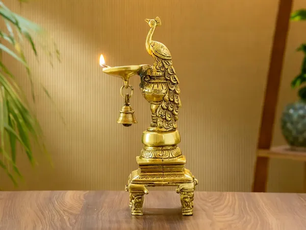 Gold_Brass_Peacock_Diya_For_Pooja_Decor