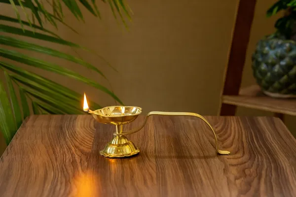 Gold_Brass_Diya_With_Holder_For_Pooja