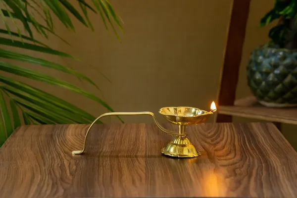 Gold_Brass_Diya_With_Holder_For_Pooja