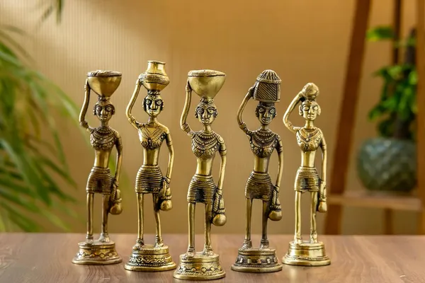 Multicolour_Brass_Rajasthani_Lady_Set_For_Home_Decor