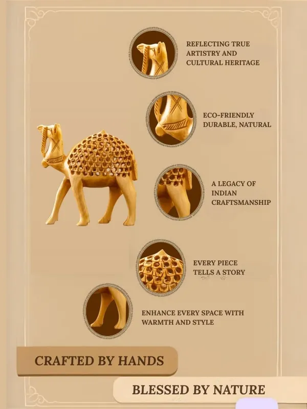 Brown_Wood_Camel_Set_For_Home_Decor