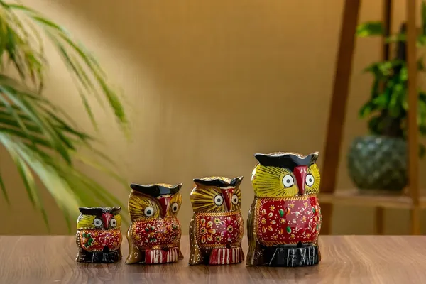 Multicolour_Wood_Owl_Set_For_Home_Decor